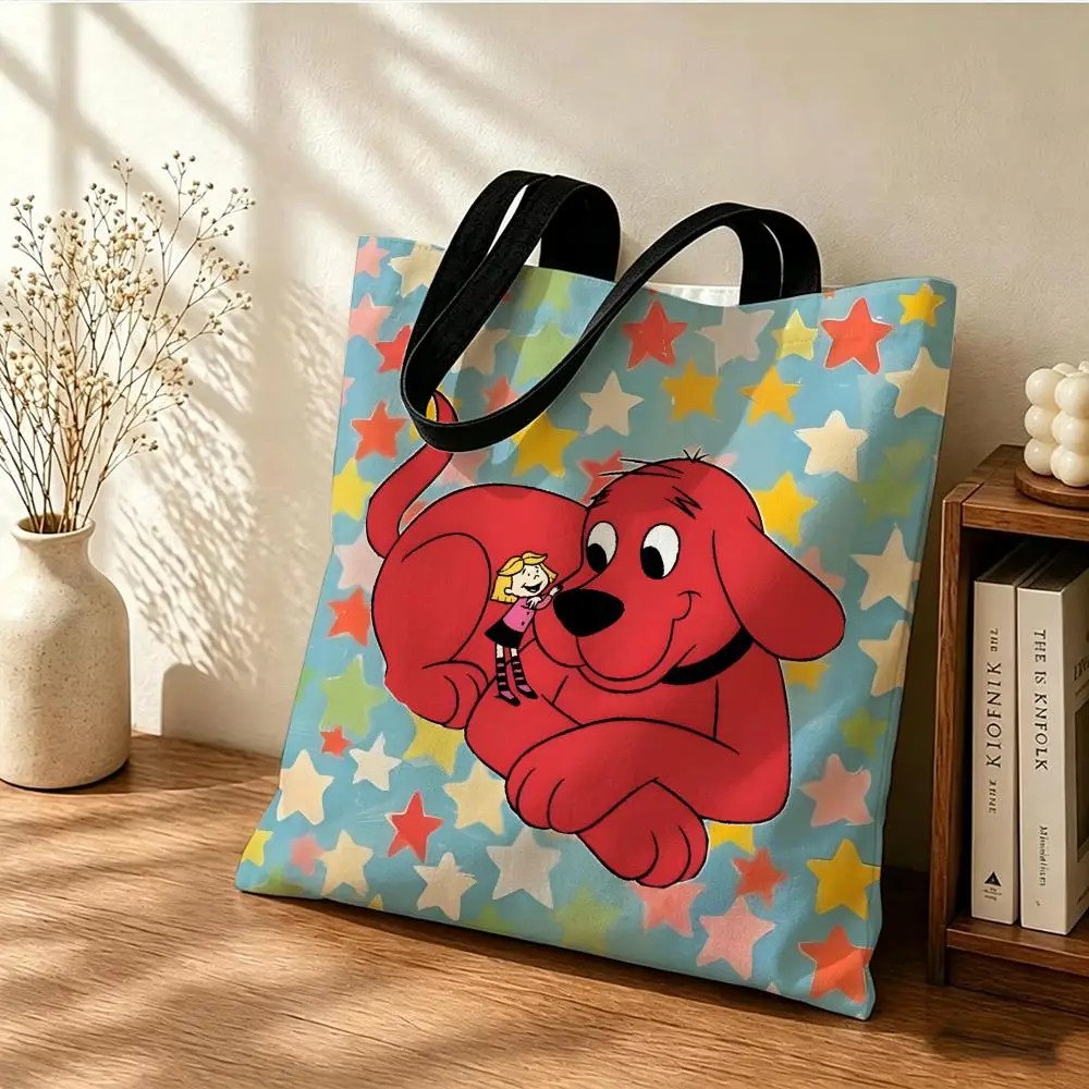 C-clifford The Big Red Dog Storage Bags Handbag Women Casual Underarm Top Handle Bag Lady Shopping Travel Bags Storage Bags - view 4