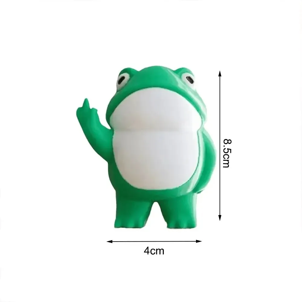 لطيف الضفدع المتمردين تمثال الإبداعية هدية الاصبع الأوسط الضفدع الراتنج حلية Craft بها بنفسك الحرفية ديكور المنزل النحت ساحة ديكور فني