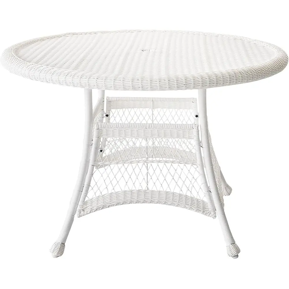 

Round Wicker Dining Table, 44, White