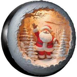 Christmas Santa Claus Spare Tire Cover Wheel Protectors Weatherproof Sun Protection Covers Universal for SUV Trucks