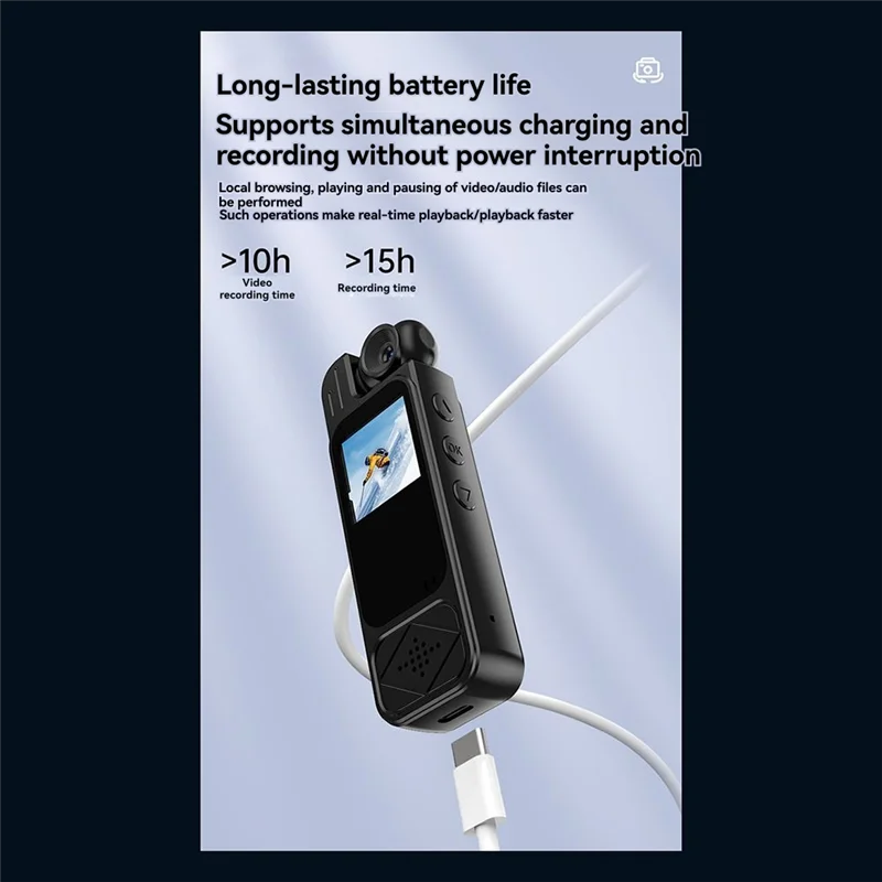 كاميرا للرؤية الليلية بالأشعة تحت الحمراء 1080P لمسجل إنفاذ القانون مع شاشة مشبك خلفي صغير لتسجيل الأدلة الأمنية