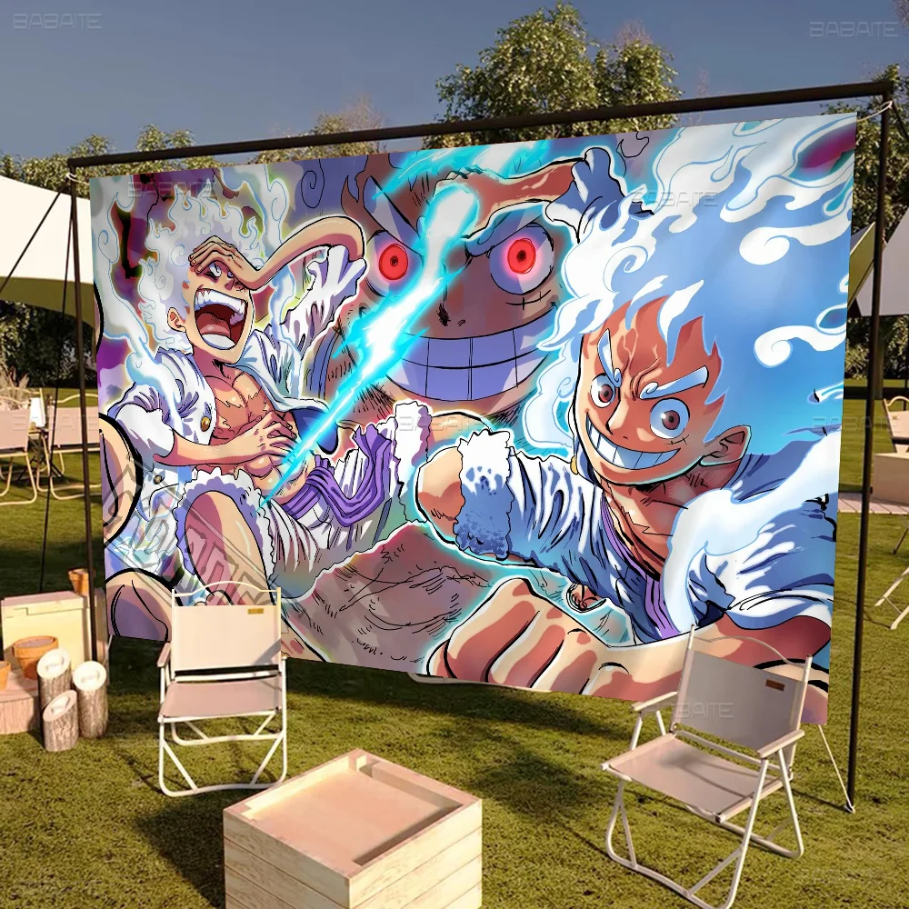 One Piece Luffy Gear5 Large Size Flags Printing Patterns Interesting Birthday Party Decorations Banner