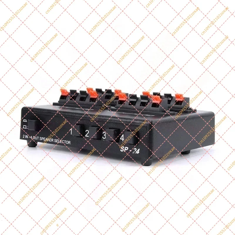 LF Mini 2-in-4-out Stereo Audio Selector Amplifier Switcher Speaker Splitter Box Easy Installation