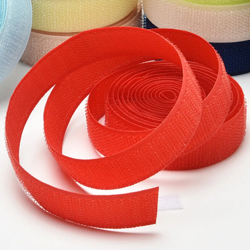 5M Colorful Hook-and-Loop fastener self-adhesive No Adhesive Fastener Tape Nylon Magic Tape Cable Ties DIY Sewing Garment Bags