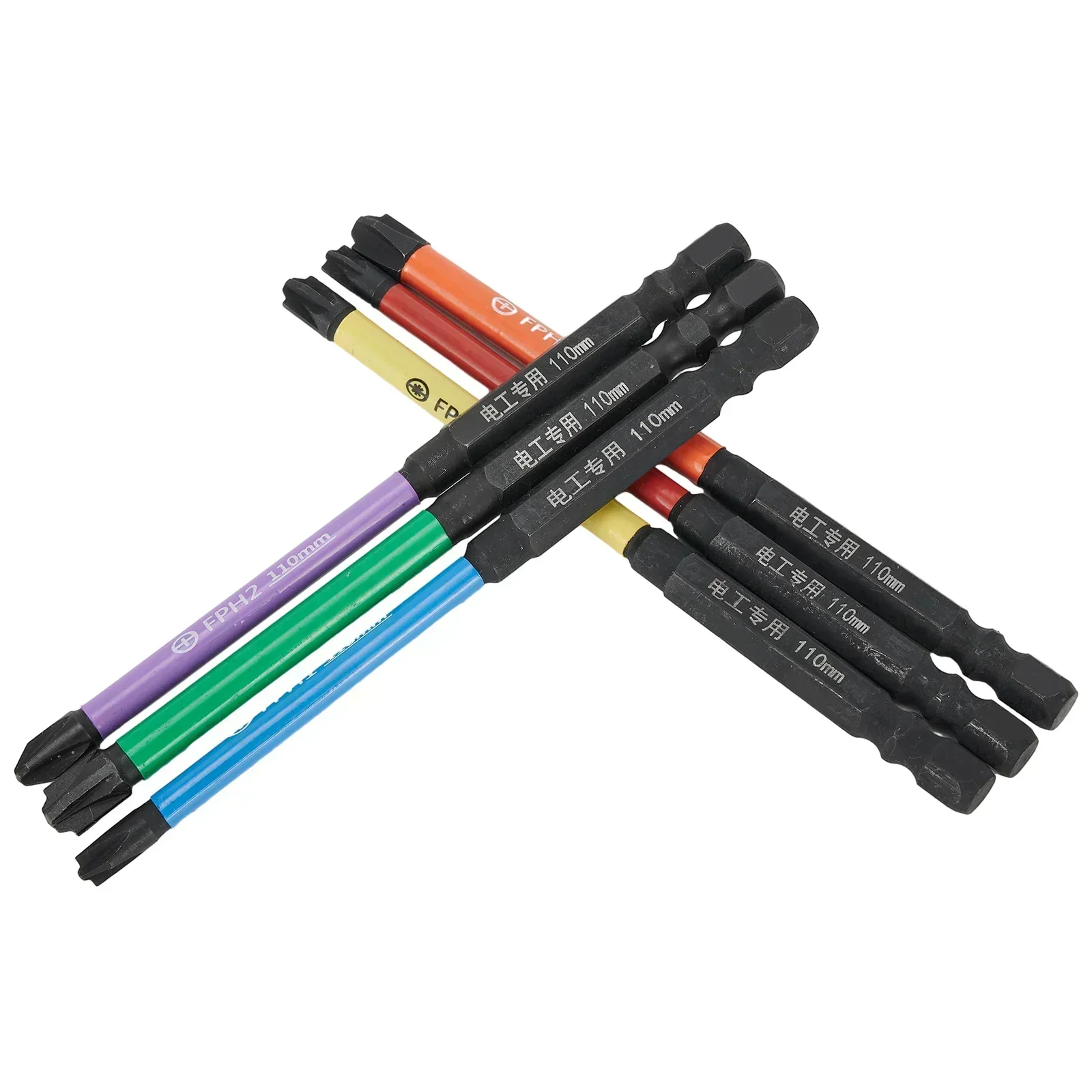 Imagem -06 - Conjunto 110 mm Magnético Especial Fenda Cruz Chave de Fenda Bit para Eletricista Fph1 Fph2 Fph3 Fpz1 Fpz2 Fpz3 Liga Aço Peças