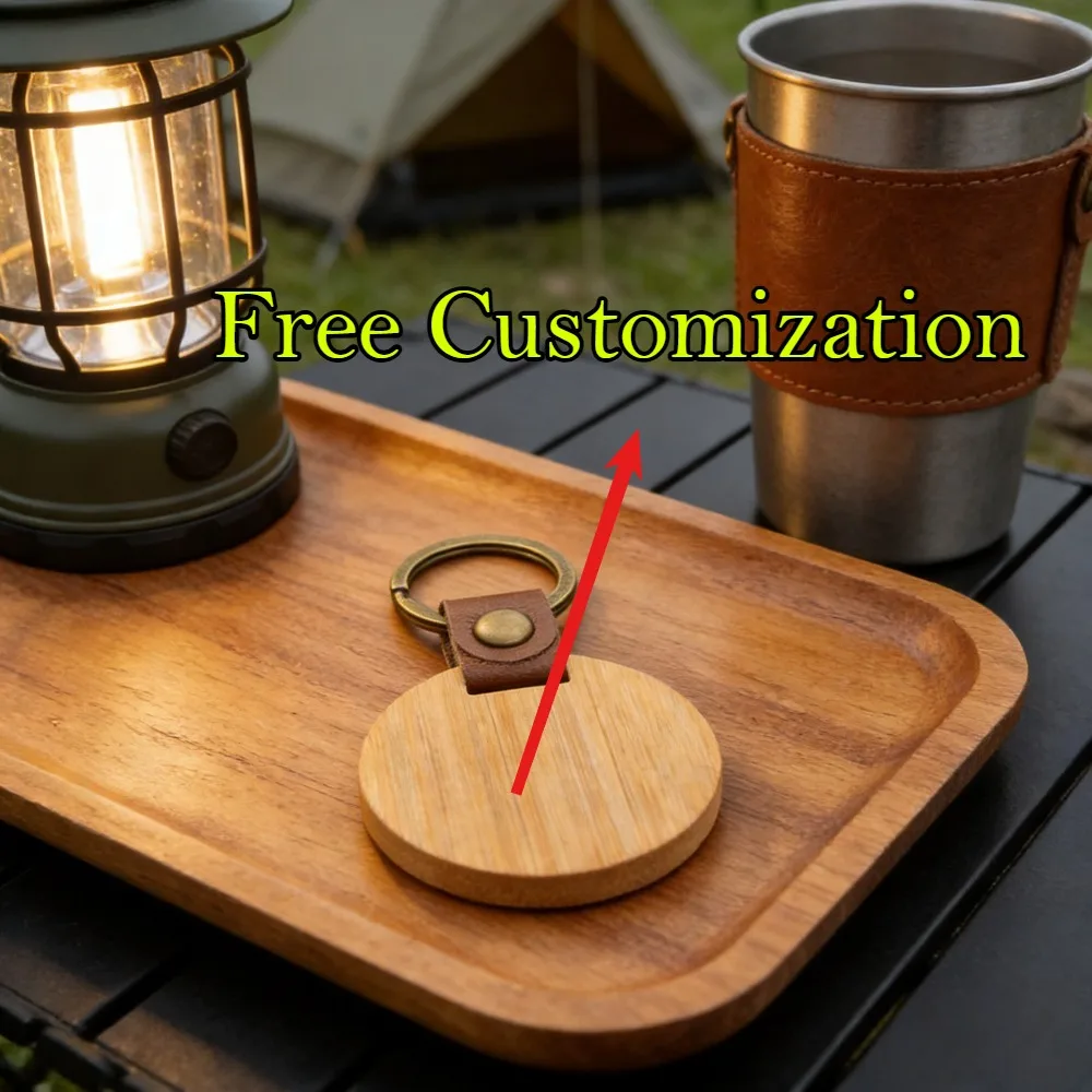 

Free Custom Personalized Leather Solid Wood Keychain Women Men Motorcycle Phone Engraved Key Ring Pendant Bag Y2k Keyings Gift