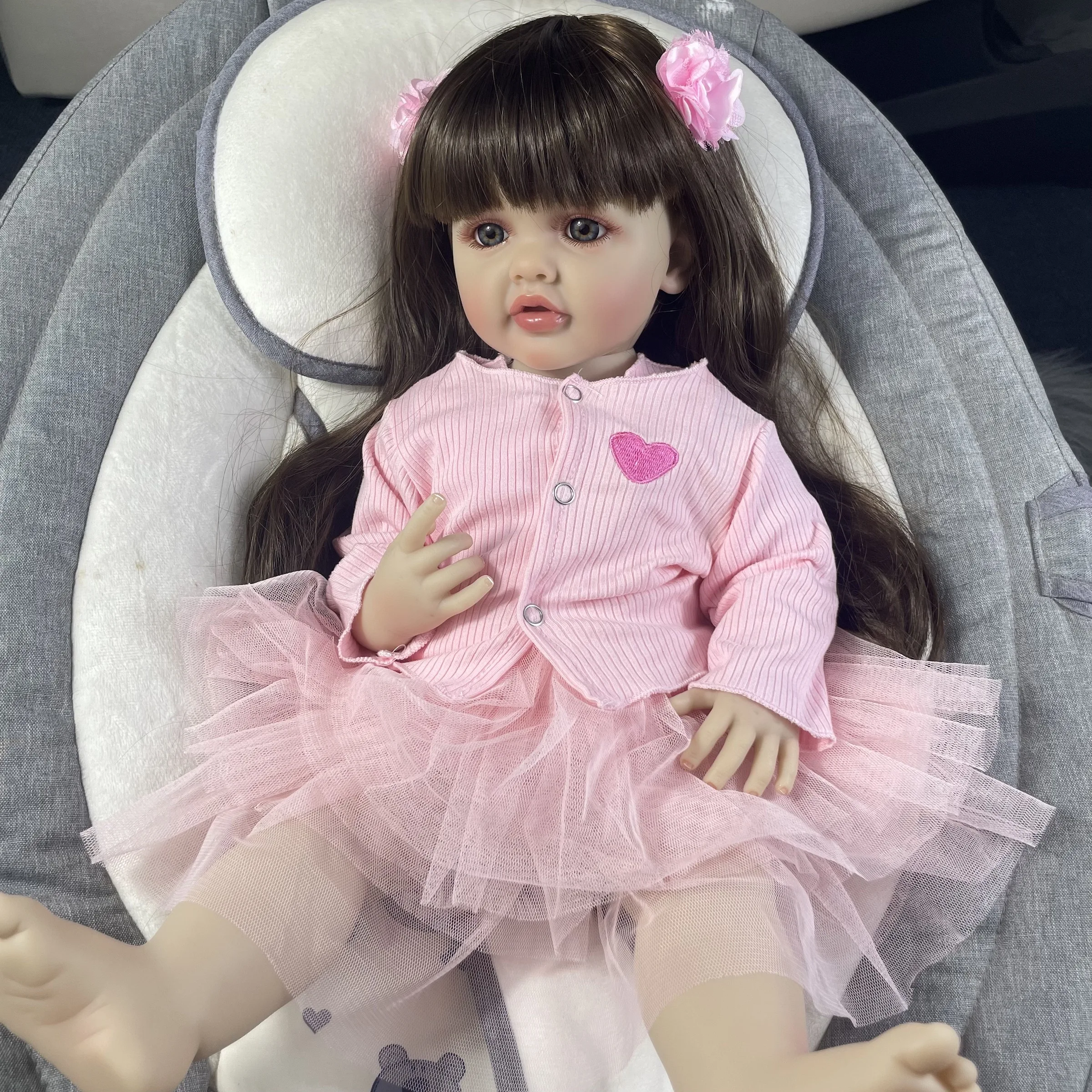 MRB 55CM Finished Reborn Doll Full Silicone Vinyl Girl Body Washable Betty Princess Toddler Bebe Birthday Christmas Gift