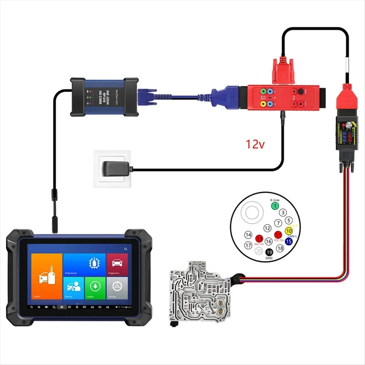 Compatible G-A ECU/TCU Cable for Connecting IM608 IM508 with GT107/ ECU GPT Adapter to Read & Write Data