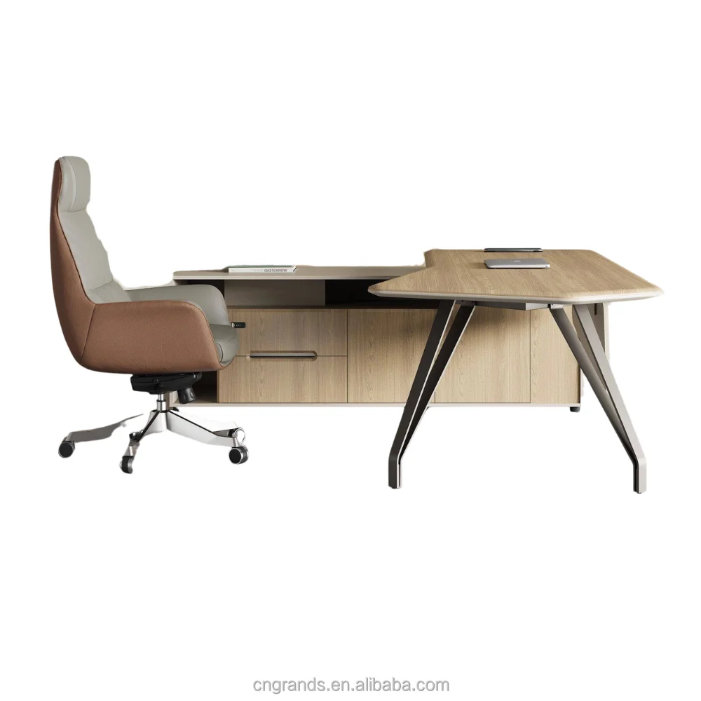 L-shaped Desk, Hot-pressed Laminated MDF Desktop, Soft Touch Round Edge, Integrated Cable Management, High-end Hardware