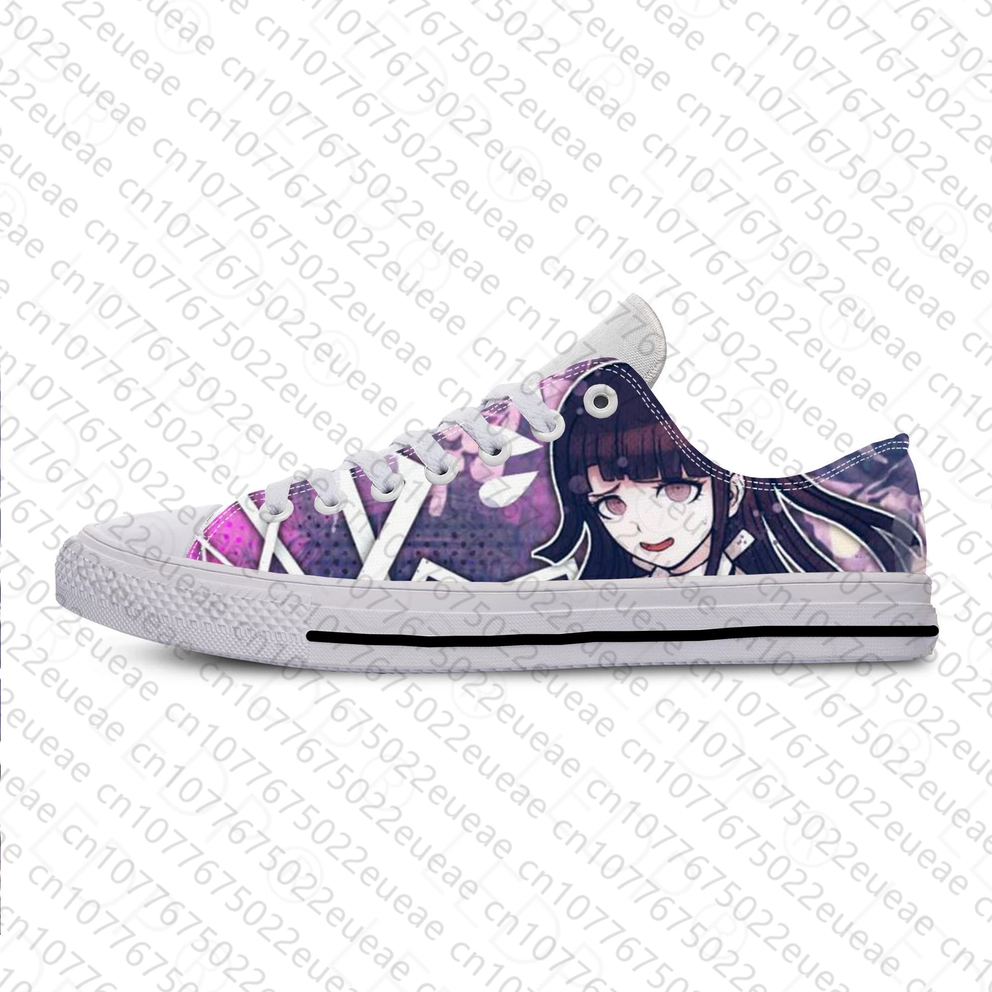 Hot Japanese Anime Manga Danganronpa Tsumiki Mikan Casual Cloth Shoes Low Top Breathable Lightweight 3D Print Men Women Sneakers