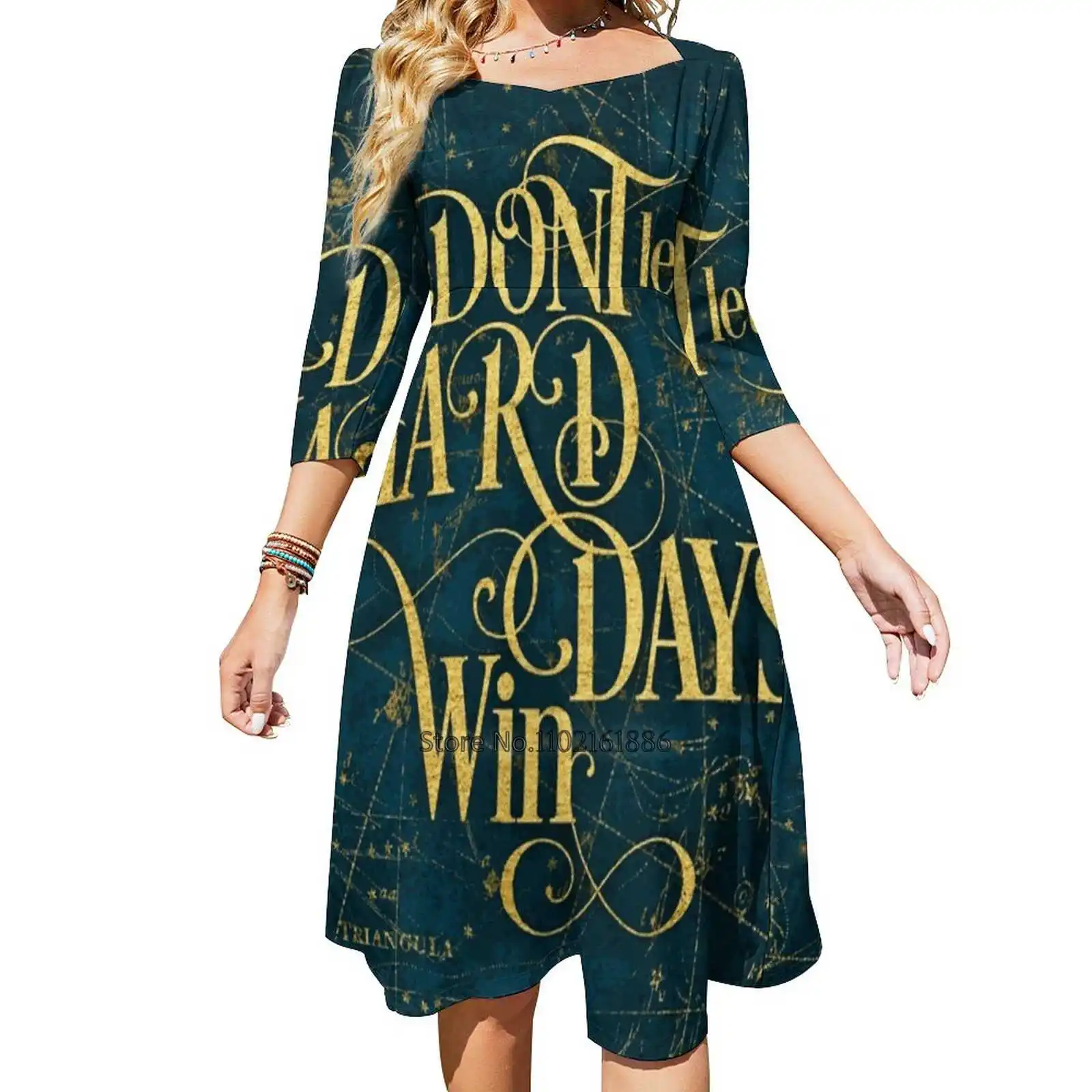 

Don'T Let The Hard Days Win Back Lacing Backless Dress Square Neck Dress Sweet Elegant Dress Books Dresses For Women Party