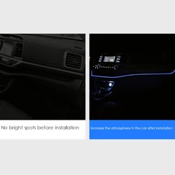 Car Blue LED Central Control Instrument Panel Ambient Light For Toyota Highlander 2013 2014 2015 2016 2017 2018 2019