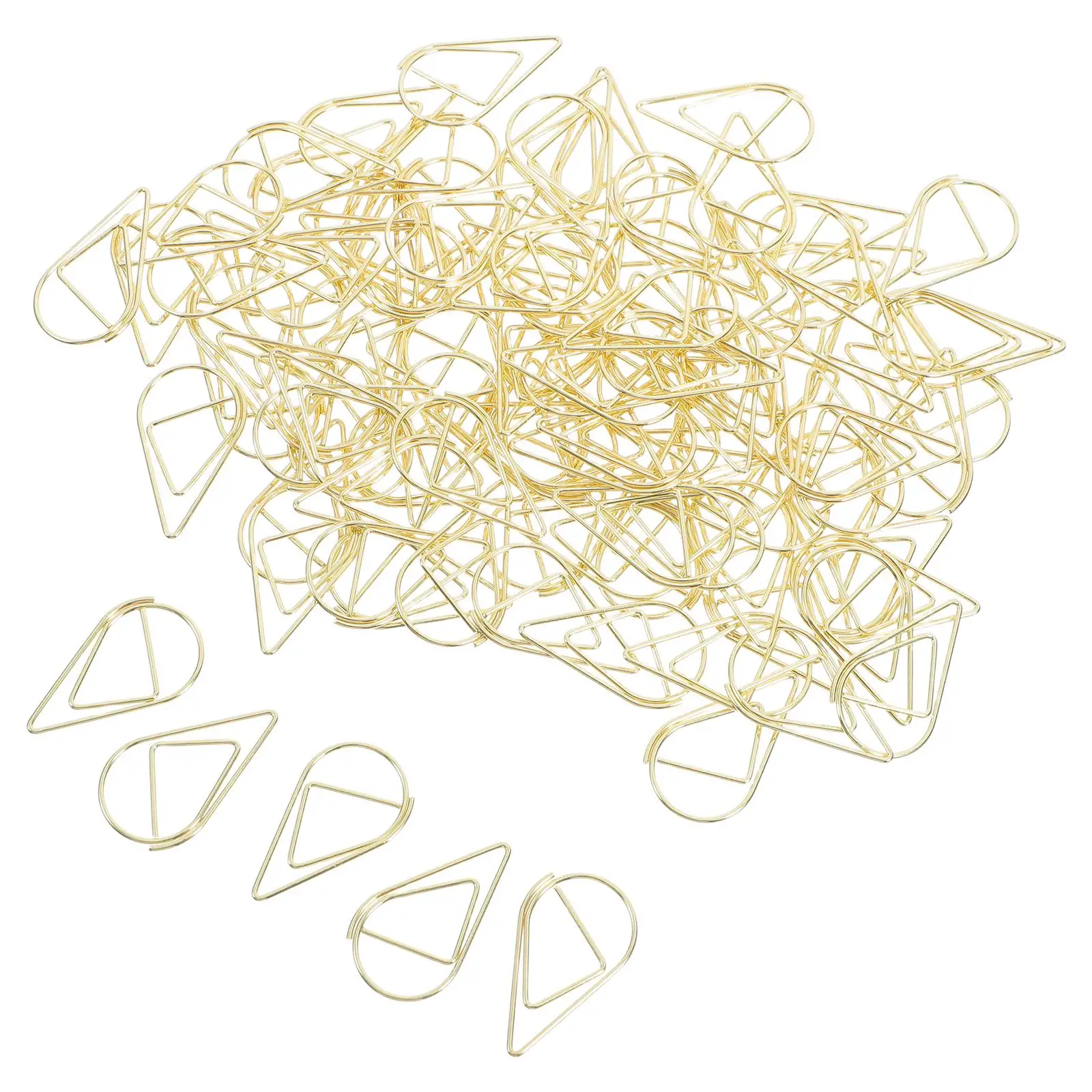 

100pcs Teardrop Clips Metal Mini Paper Clips Office Supplies File Organizer Creative Paperclip for Documents