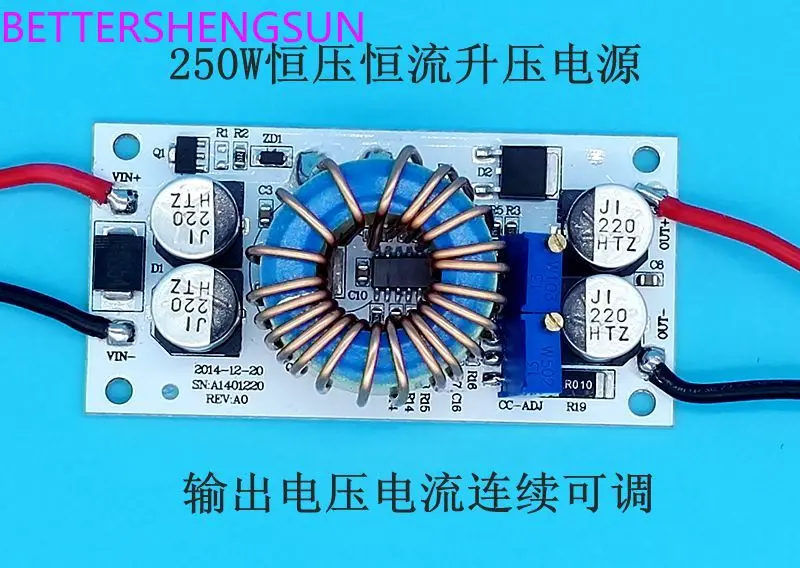 

250 Вт DC-DC Высокая мощность, повышение постоянного напряжения, постоянный ток, автомобильный ноутбук, светодиодный boost, источник питания