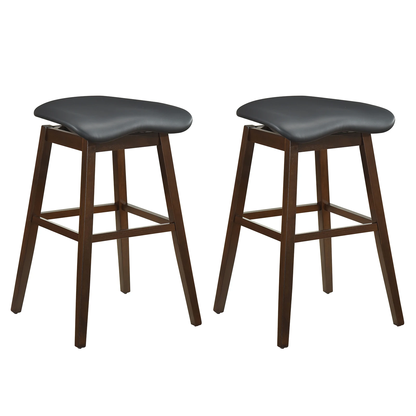 

Set of 2 Swivel Bar Stools 31" Bar Chairs with Padded Contoured Seat & Footrest