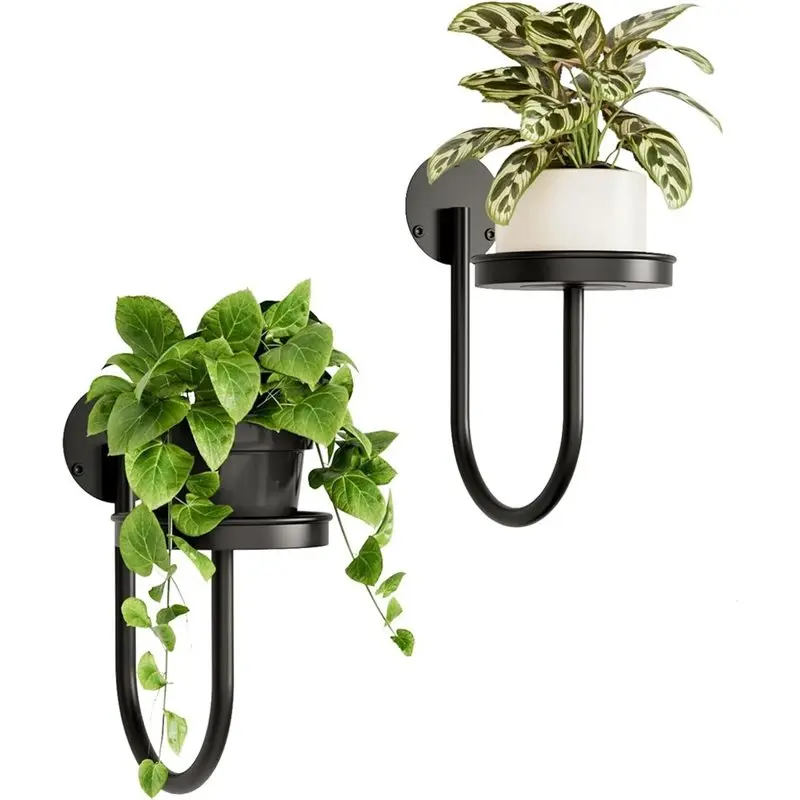 TFORU-Saves Space Wall-Mounted Flower Pot Stand In 1 Set-Made Of Thickened, Rust-Resistant High-Strength Material 3Pack
