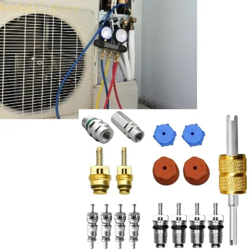 Air Conditioner Service with Repair Pieces, Metal Fittings and Remover Tool for Maintenance Work and Port Replacement