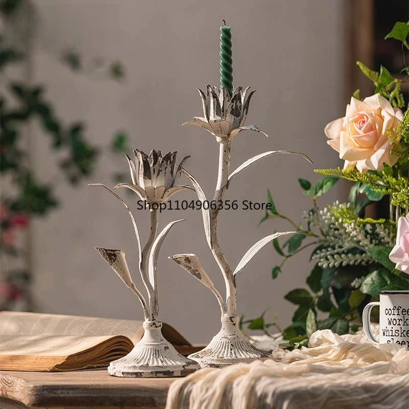 

for French restaurant romantic candlelight dinner candle holder halloween decoration ornament american retro distressed iron