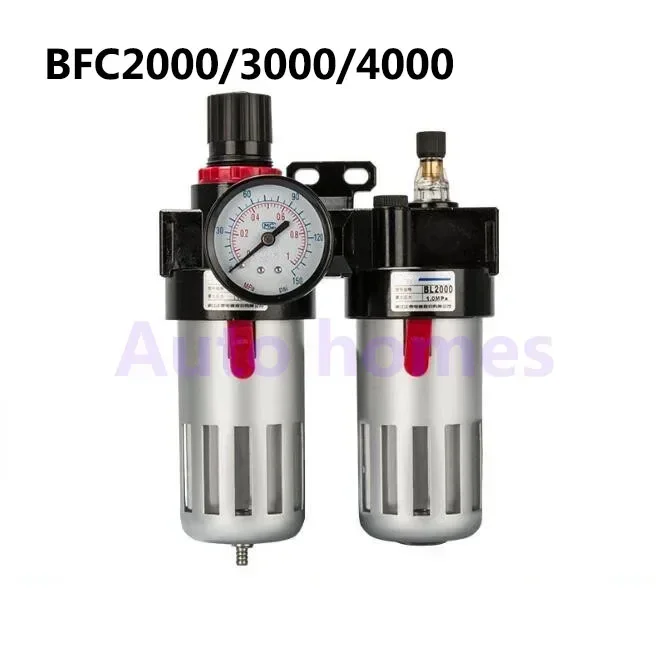 Pneumatic Air BFC2000/3000/4000 1/4 3/8 1/2 Inch Gas Source Treatment and Filtration with Pressure Gauge