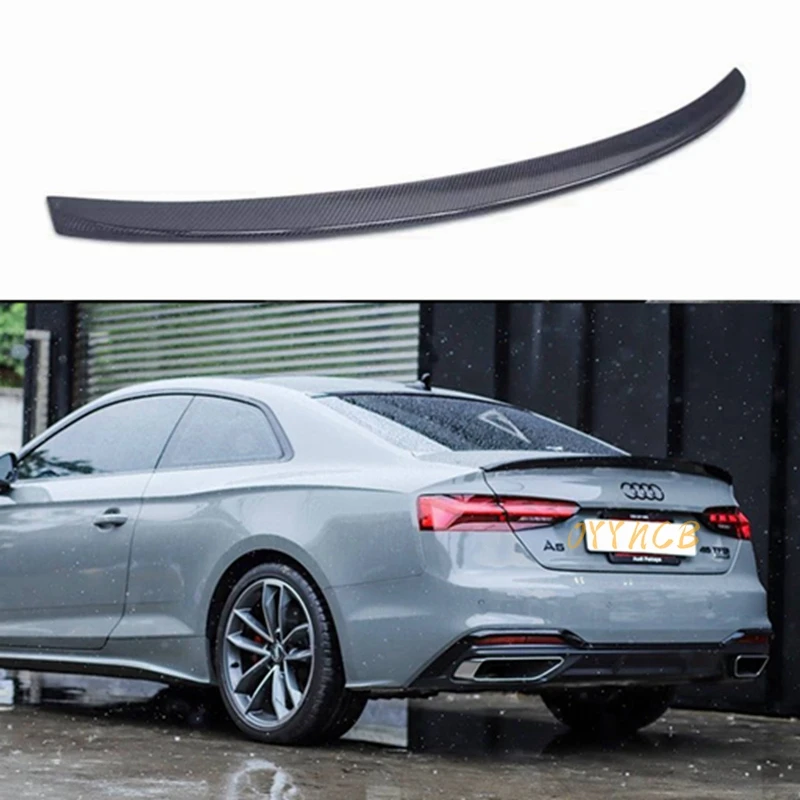 

FOR AUDI A5 S5 RS5 B9 2Door Coupe S Style Carbon fiber Rear Spoiler Trunk wing 2017-2023 FRP glossy black Forged carbon