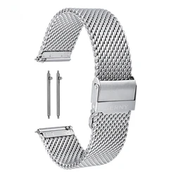 BERNY 18/20/22mm Watch strap Stainless Steel Mesh Strap Rough Woven Grain Watch replace Band Skin Breathable Watch Accessories