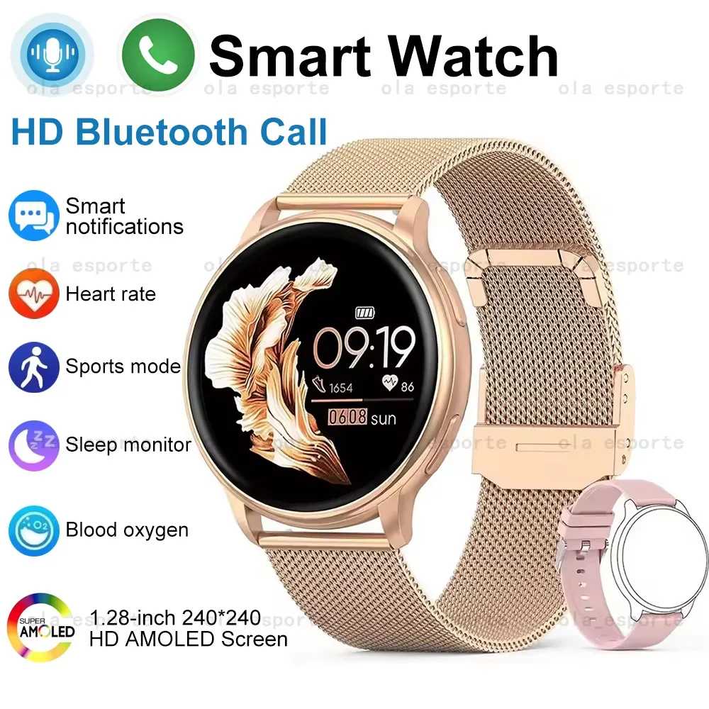 

Смарт-часы для мужчин и женщин, 1,28-дюймовый HD AMOLED-экран, умные часы с голосовым вызовом, мониторинг сердечного ритма, сна, IP68, водонепроницаемые спортивные часы