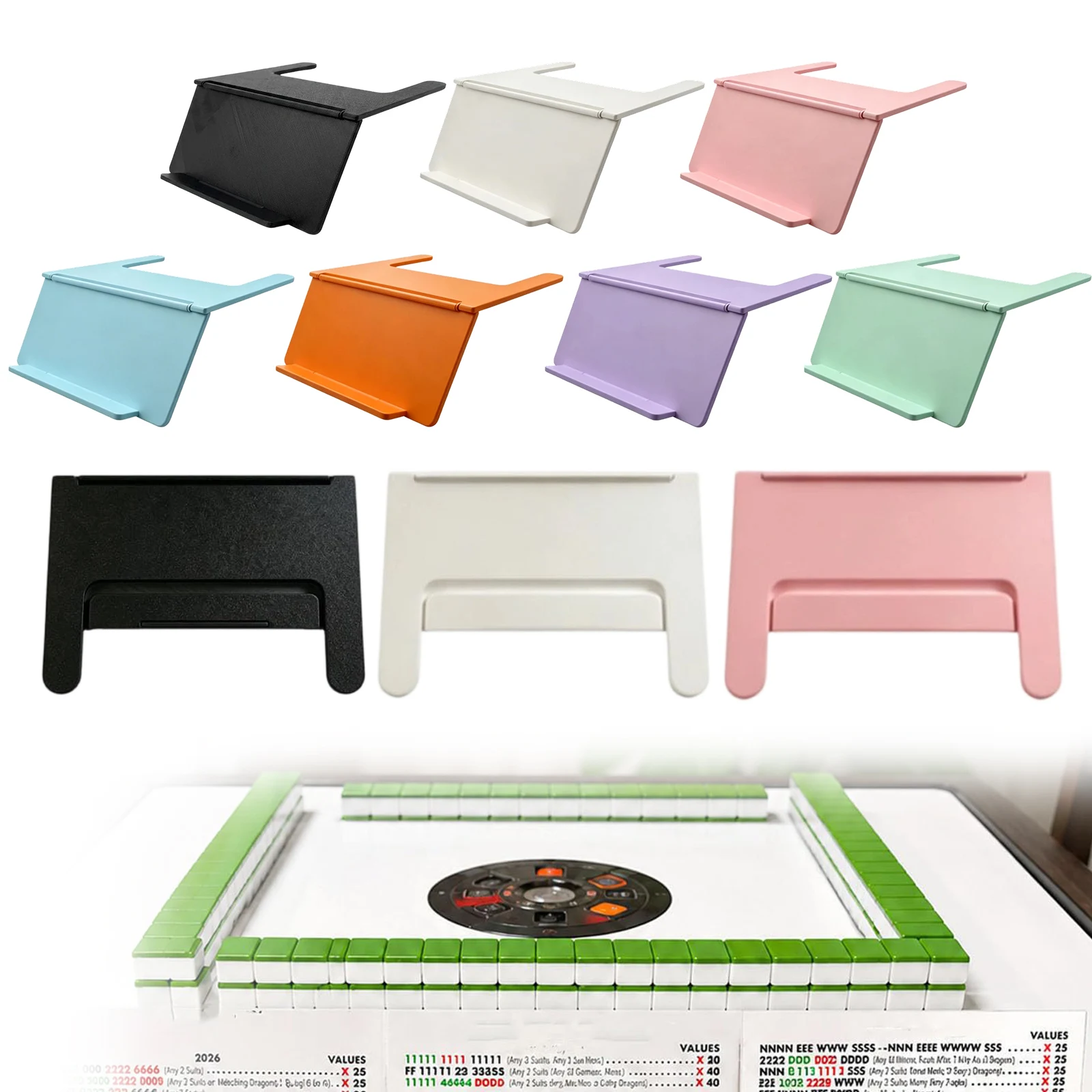 Foldable Mahjong Card Holder Non-Slip Angled Viewing Mahjong Rack Mah Jong Storage Stand for American Mahjongs Accessories