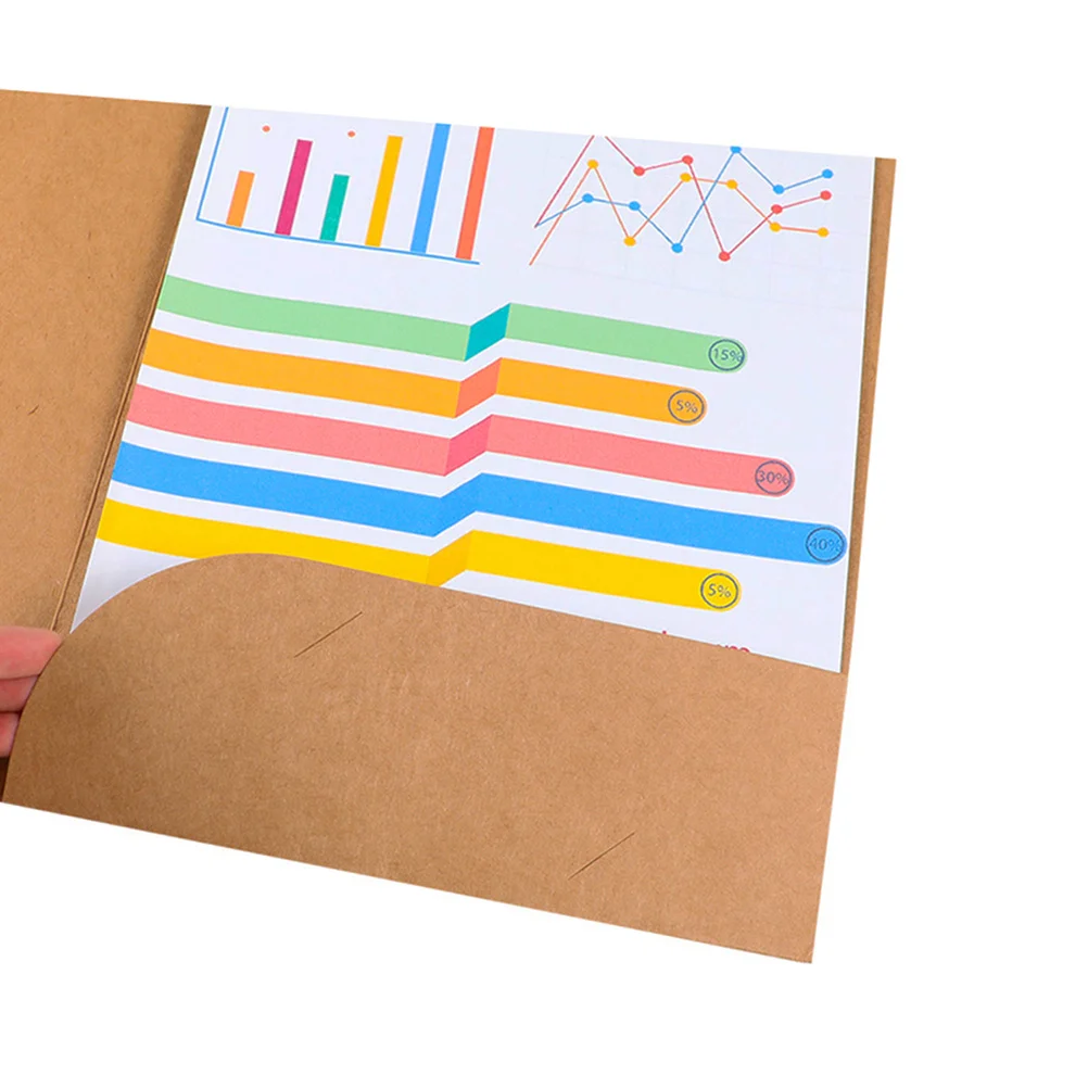 10Pcs Kraft Paper File Organizer Document Holder Multi Functional Portable Paper File Folder Home Office School