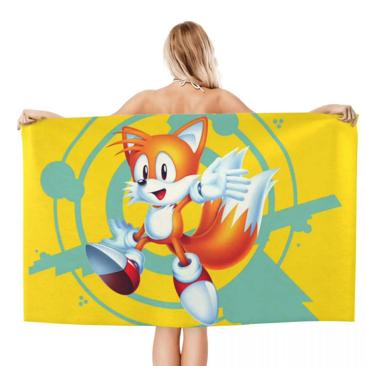 Custom S-Sonics The Hedgehog Beach Towel Quick Dry Anime Game Super Soft Microfiber Bath Sauna Towels