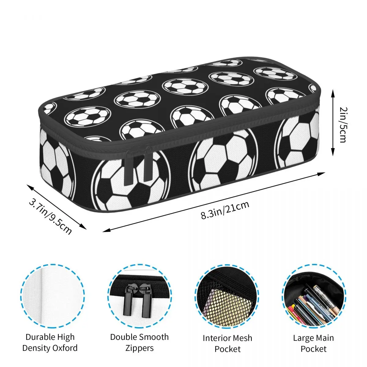 Soccer Ball Football Icon Pencil Cases Large Capacity Pen Bags Pen Box Pencil Pouch For Boys Girls Students Stationery School