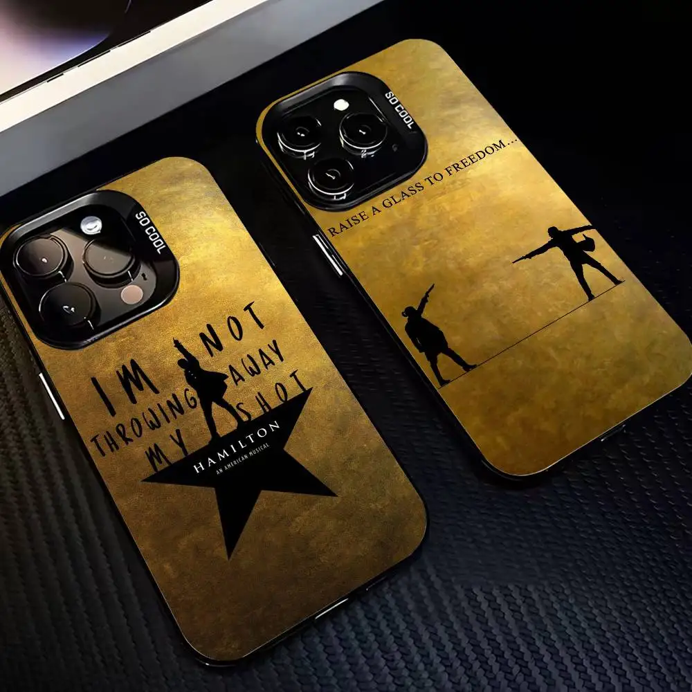 حافظة هاتف H-hamilton Musical L-Lyrics لهاتف iPhone 17,16,15,14,13,12,11 Plus، Pro Max، XS، حافظة هاتف فضية ملونة غطاء Funda #1