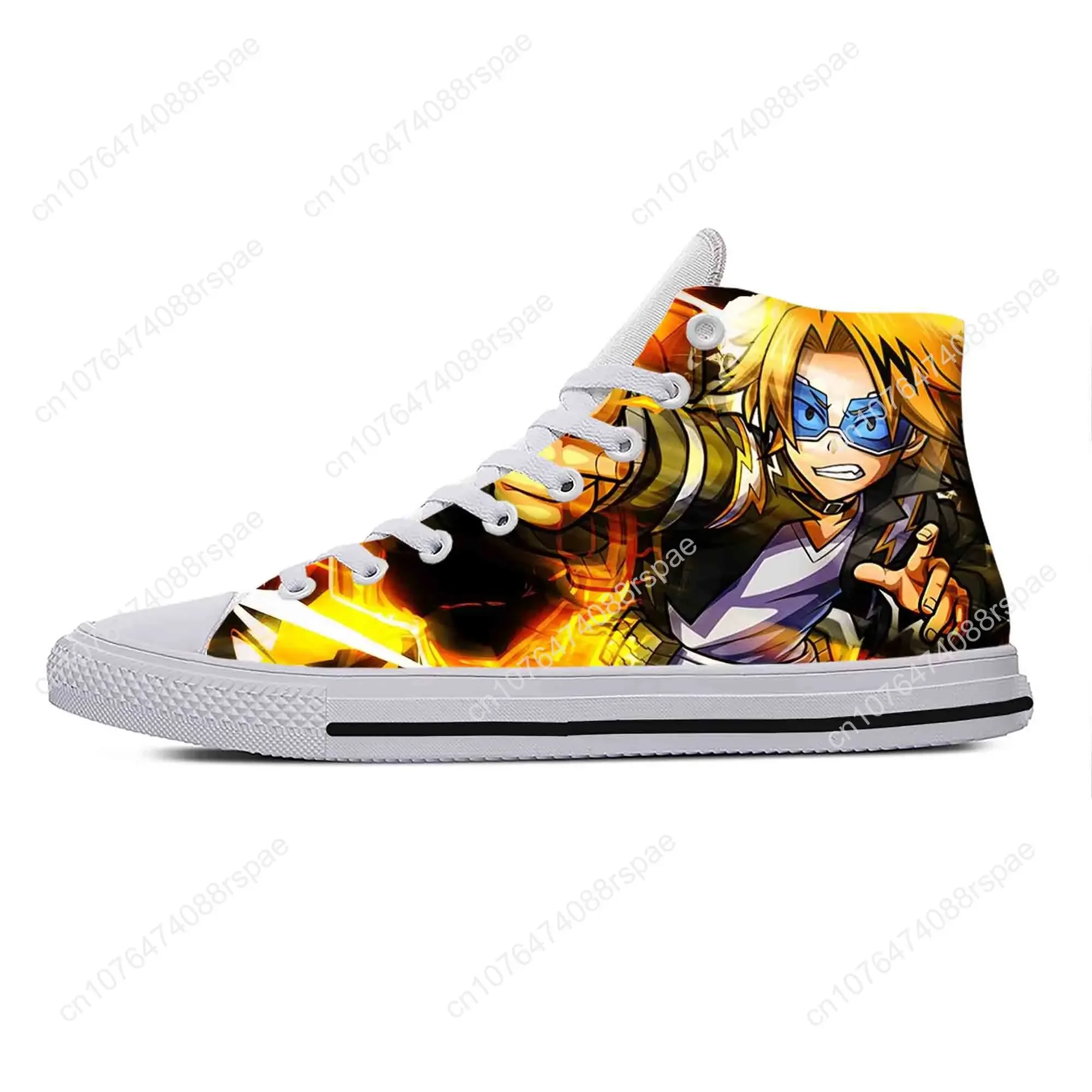 Baskets montantes respirantes pour hommes et femmes, chaussures de gril décontractées, impression 3D, My foreAcademia, Kaminari Denki, Anime Manga Comic