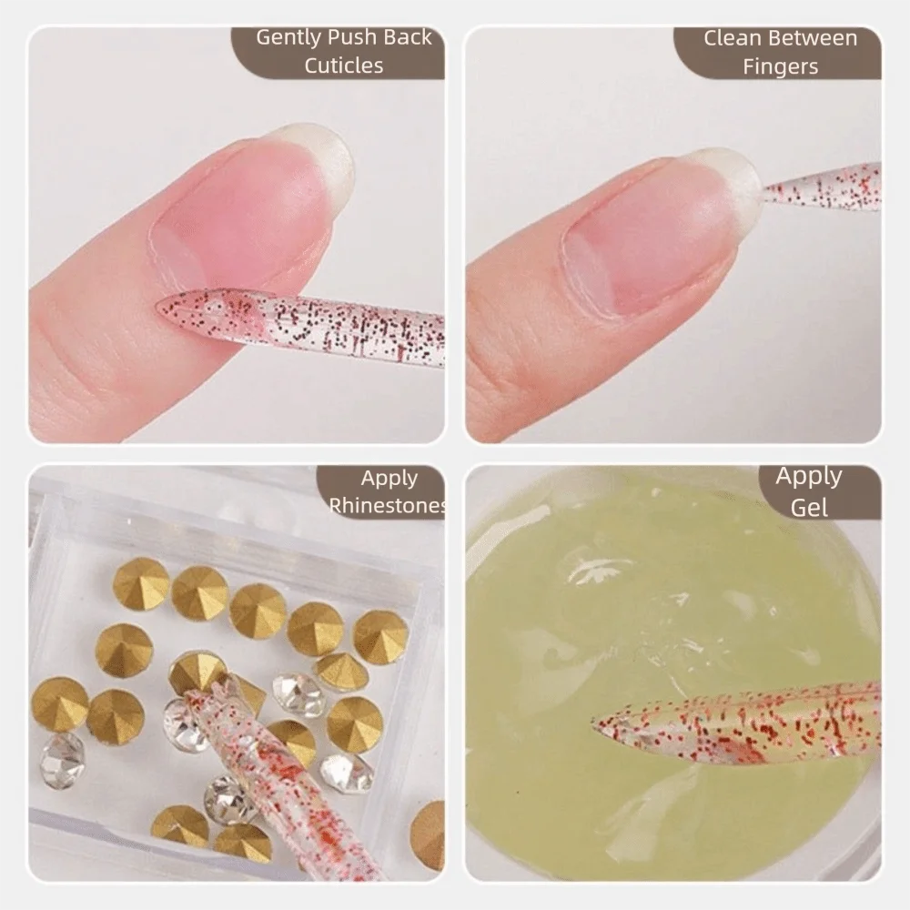 50/100 Stücke Wiederverwendbare Kristall Stick Kristall Material Professionelle Design Nagelhautentferner Werkzeug Nagelhautschieber Multifunktional