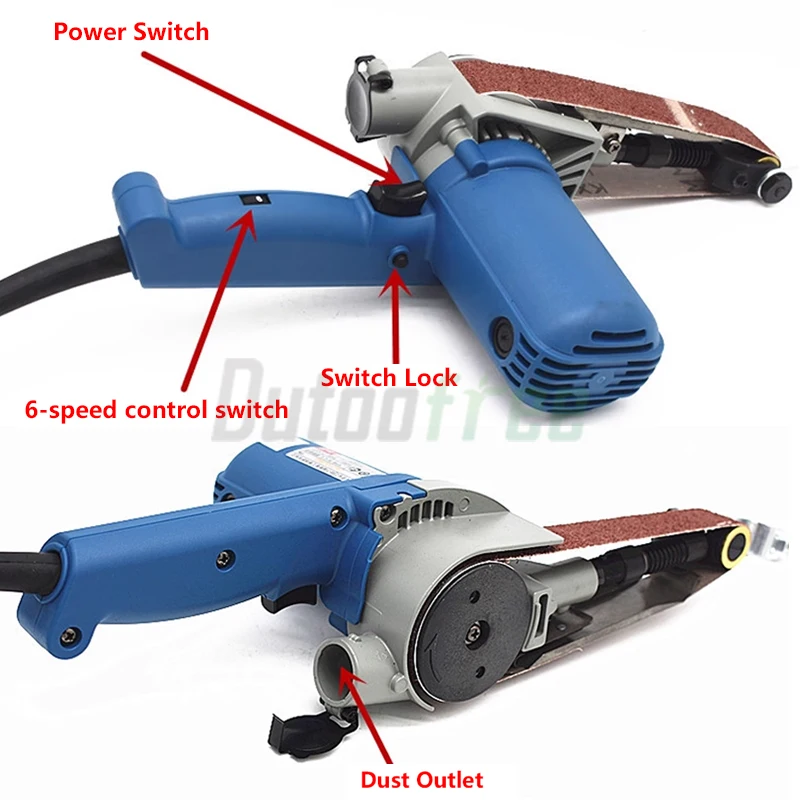 220 فولت 550 واط لتقوم بها بنفسك ساندر حزام ساندر الصنفرة 6 سرعة ساندر المحمولة حزام تلميع أدوات كهربائية مع 10 قطعة 30*533 مللي متر حزام