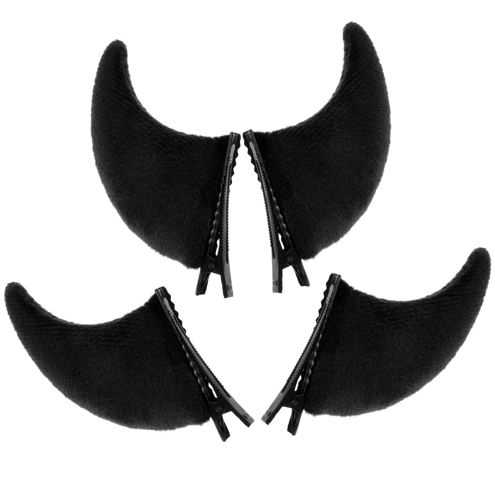 

4 Pcs Clip Clips Women Gothic Accessories Halloween Costume Horns Hair Clip Party Decorative Easy Wear Hair Clips