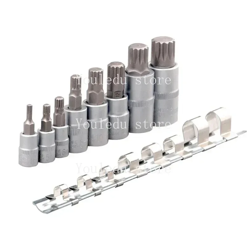 

8 Pcs 1/4" 3/8" 1/2" Torx Bit Socekt Set Adapter Allen Key Spline Bits Universal Head for Torque Spanner Ratchet Socket Wrench