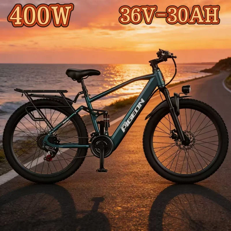 

26-inch adult ebike,400W motor 36V30AH lithium battery off-road mountain electric bicycle,long range electric bike for commuting
