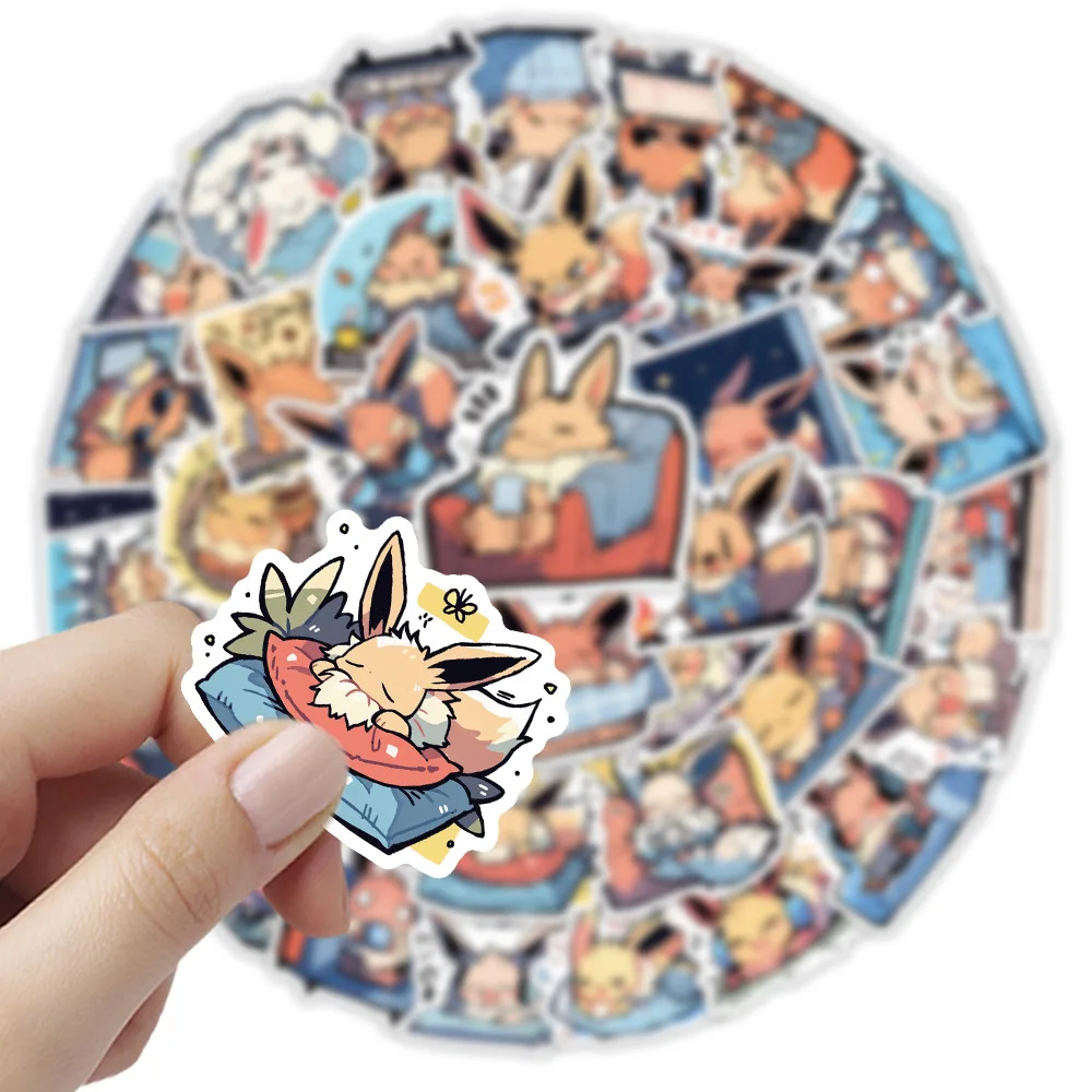 

10/30/54PCS Kawaii Eevee Stickers Pokemon Graffiti Cartoon Decals DIY Scrapbook Fridge Luggage Laptop Guitar Bike Sticker Toy