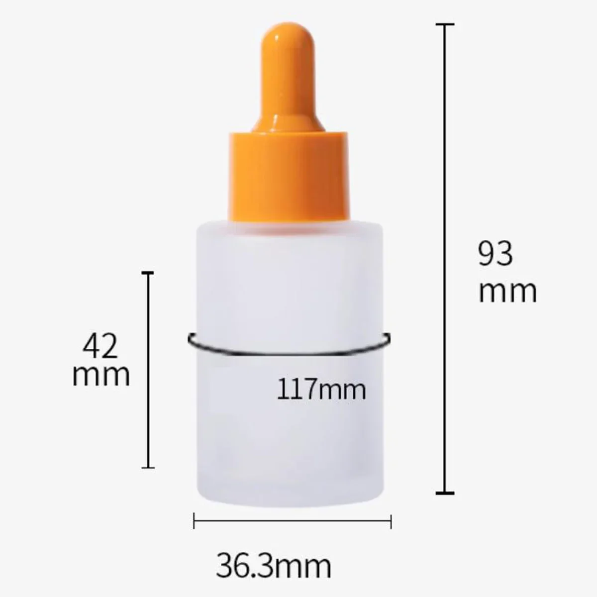 Flaconi contagocce in vetro spesso rotondo trasparente smerigliato 1x30ml per oli essenziali Essence Eye Drop pipette tappo piatto ricaricabile