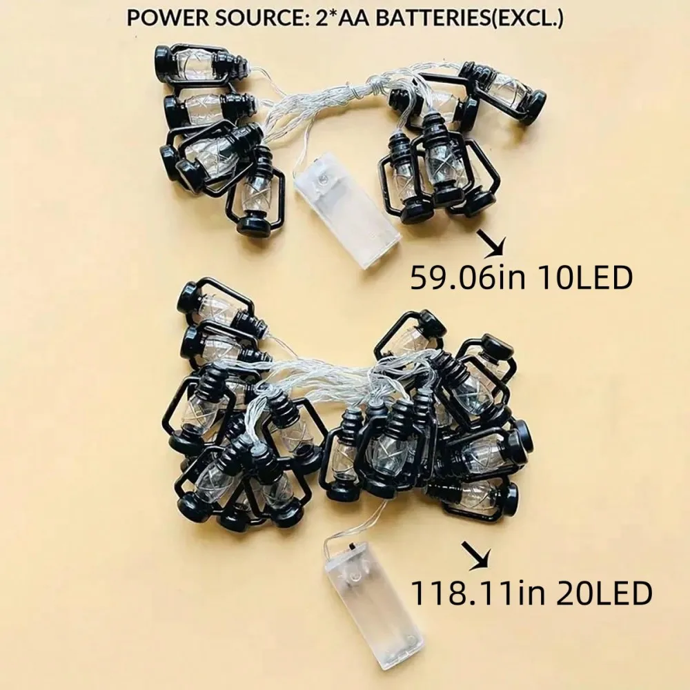 1PC 1.5M10LED/3M20LED Christmas Black Kerosene Bottle Battery Box Light String,Excluding Battery,Used for Holiday Decoration ﻿