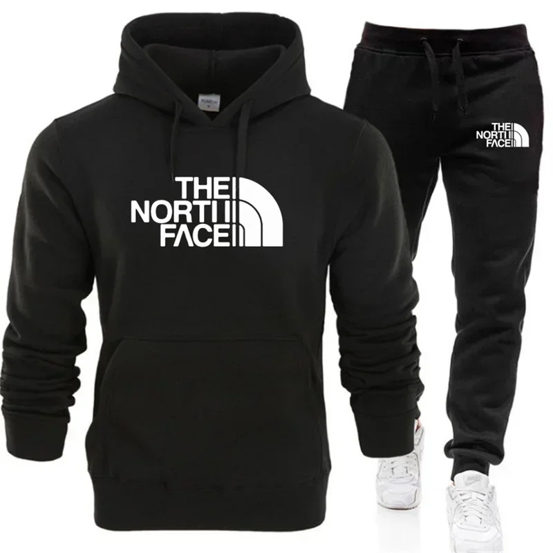 

2026 Men's Spring Autumn Fashion Printed Casual Two Piece Hooded Sports Shirt and Pocket Pants Regular Fit Outdoor Sports Set