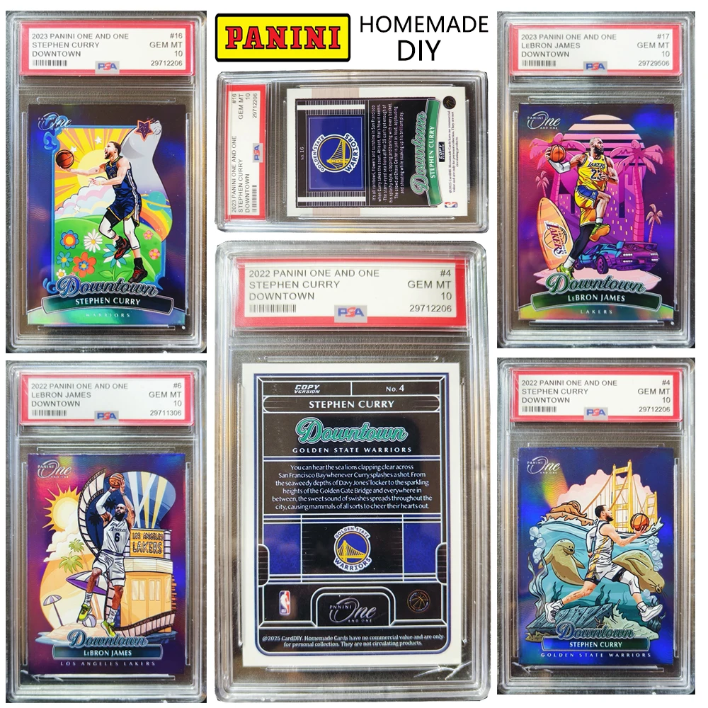 PANINI DIY HOMEMADE STEPHEN CURRY LEBRON JAMES Rated collectible card bricks DOWNTOWN Basketball boy Christmas birthday gift