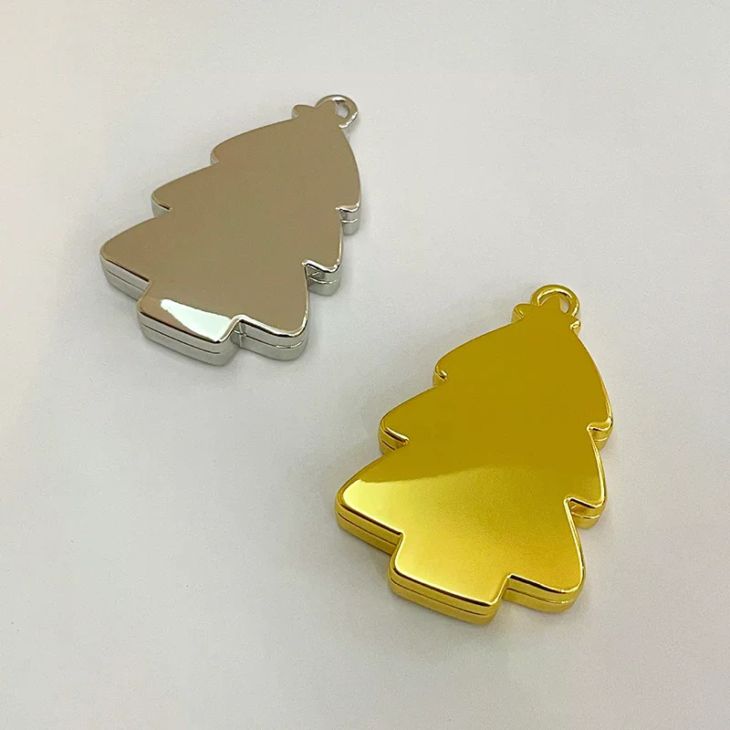 Albero di Natale Fiocco di neve Specchio cosmetico Specchio pieghevole scorrevole Specchio da trasporto per ragazze Specchio cosmetico compatto infrangibile