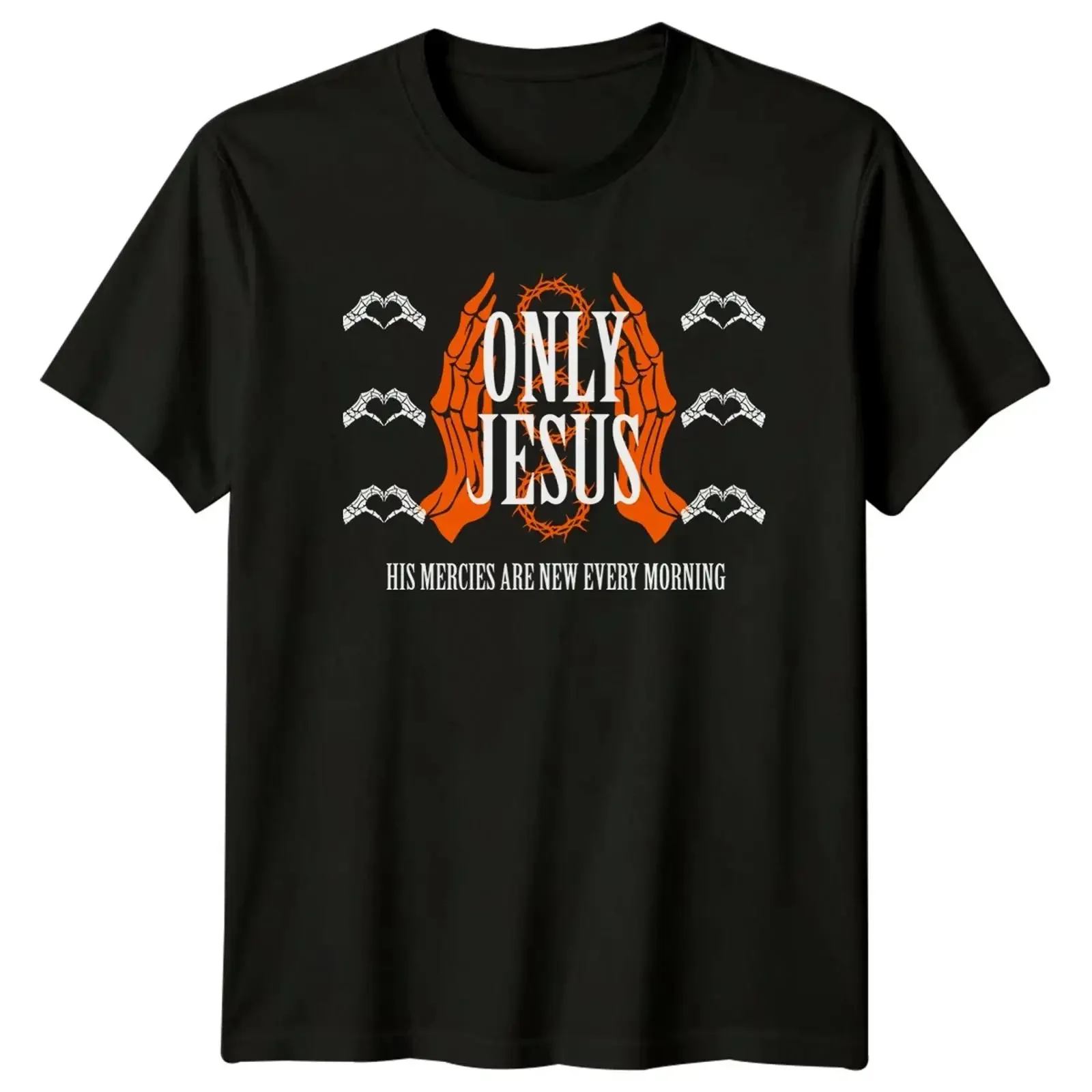 Nur Jesus Seine Barmherzigkeit sind T Shirt Schrift Glaube Christ Geschenk vintage Washed Breathable homme