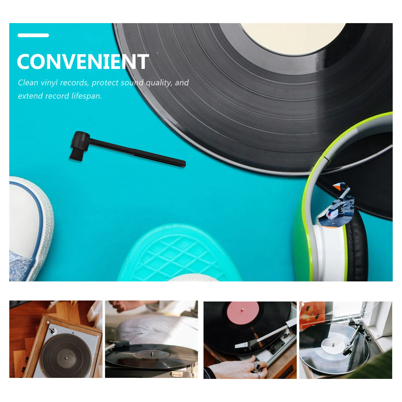 Vinyl Records Cleaner Soft Brush Anti-Static Hanging Record Player Tool Scratch-Free Sound Record Cleaning Brush