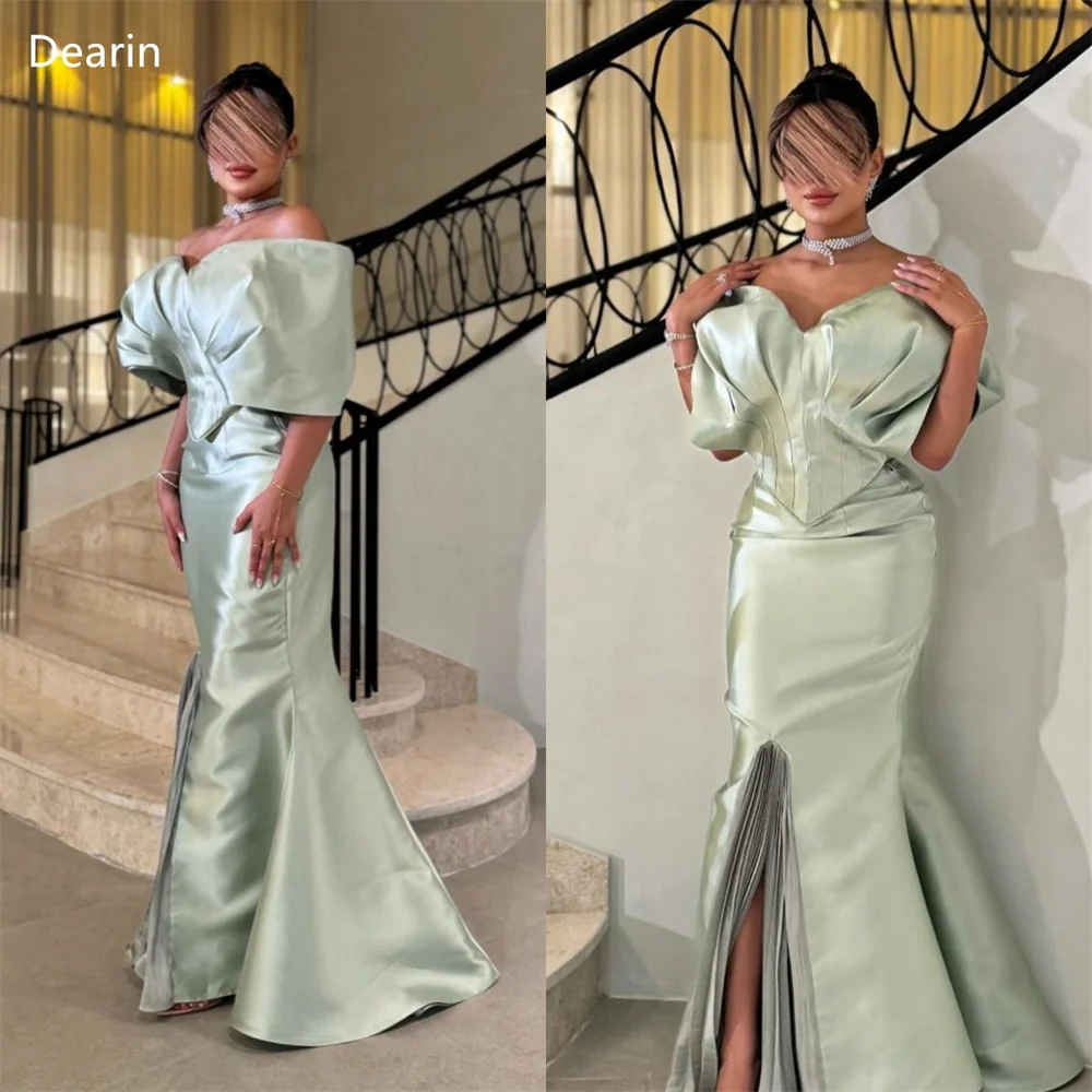 Customized Women Formal Dress Prom Dearin Off-the-shoulder Mermaid Floor Length Skirts Draped Bespoke Occasion Dresses Evening G