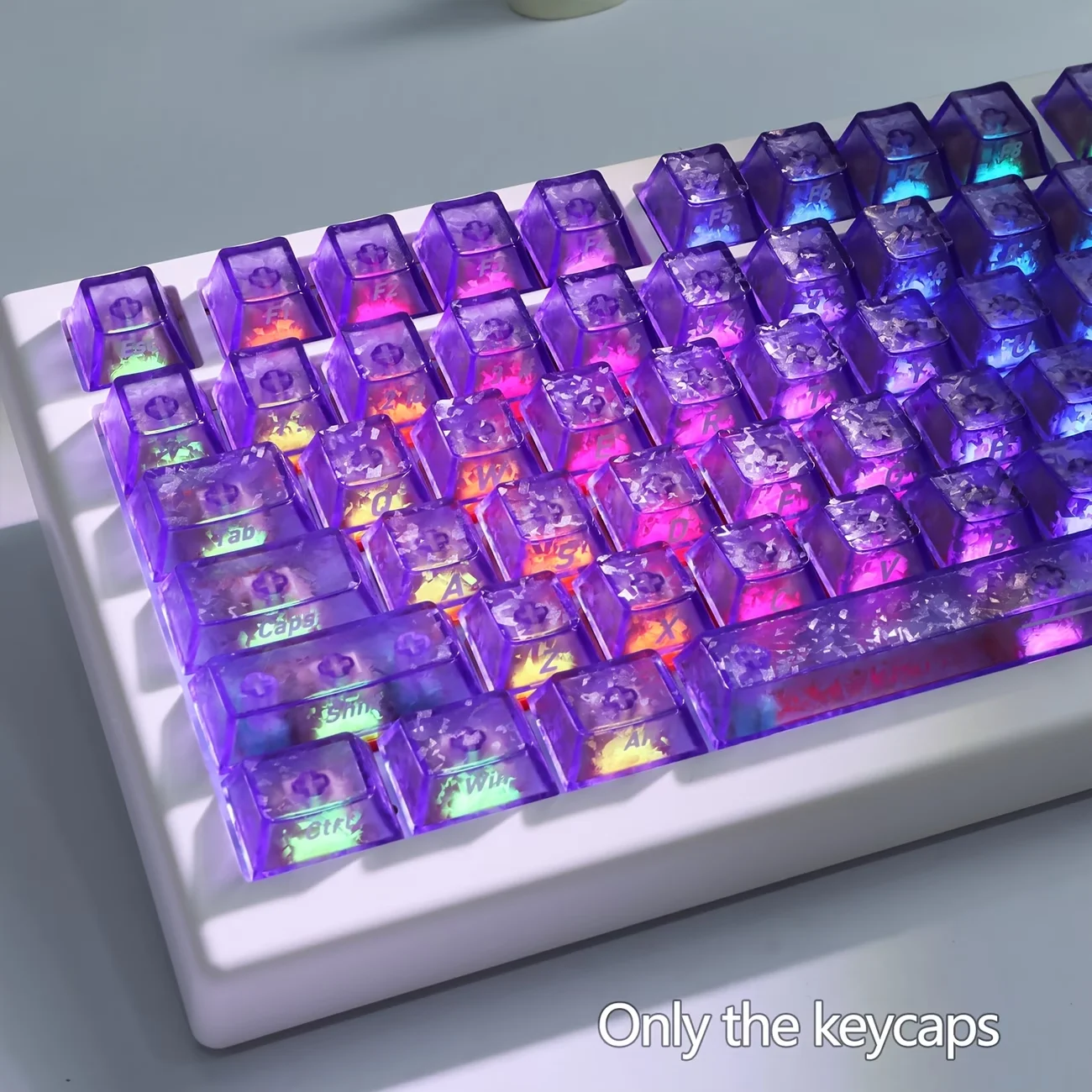 PBT Cherry Profile Keycap Set, Carbon Fiber Texture, Non-transparent Shine Through for Cherry MX Switches Mechanical Gaming Keyb
