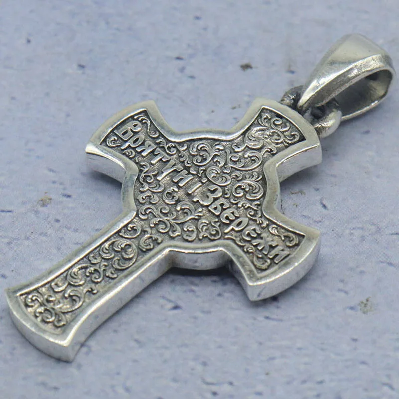 13 جرام رفيق في الصلاة هذا قلادة الصليب المصنوعة من الفضة الإسترليني عيار 925 مع وجه يسوع المقدس #6