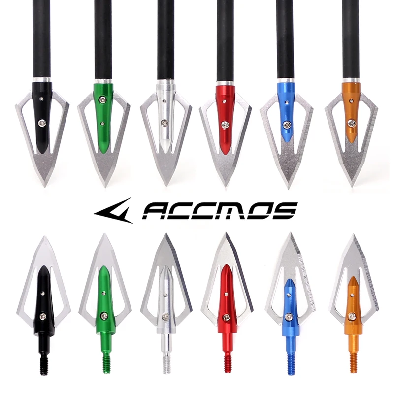 6/12pcs Archery Broadheads 100grain Arrow head 2-blades Arrow Tips Point for Compound Bow or Crossbow Arrow Accessory