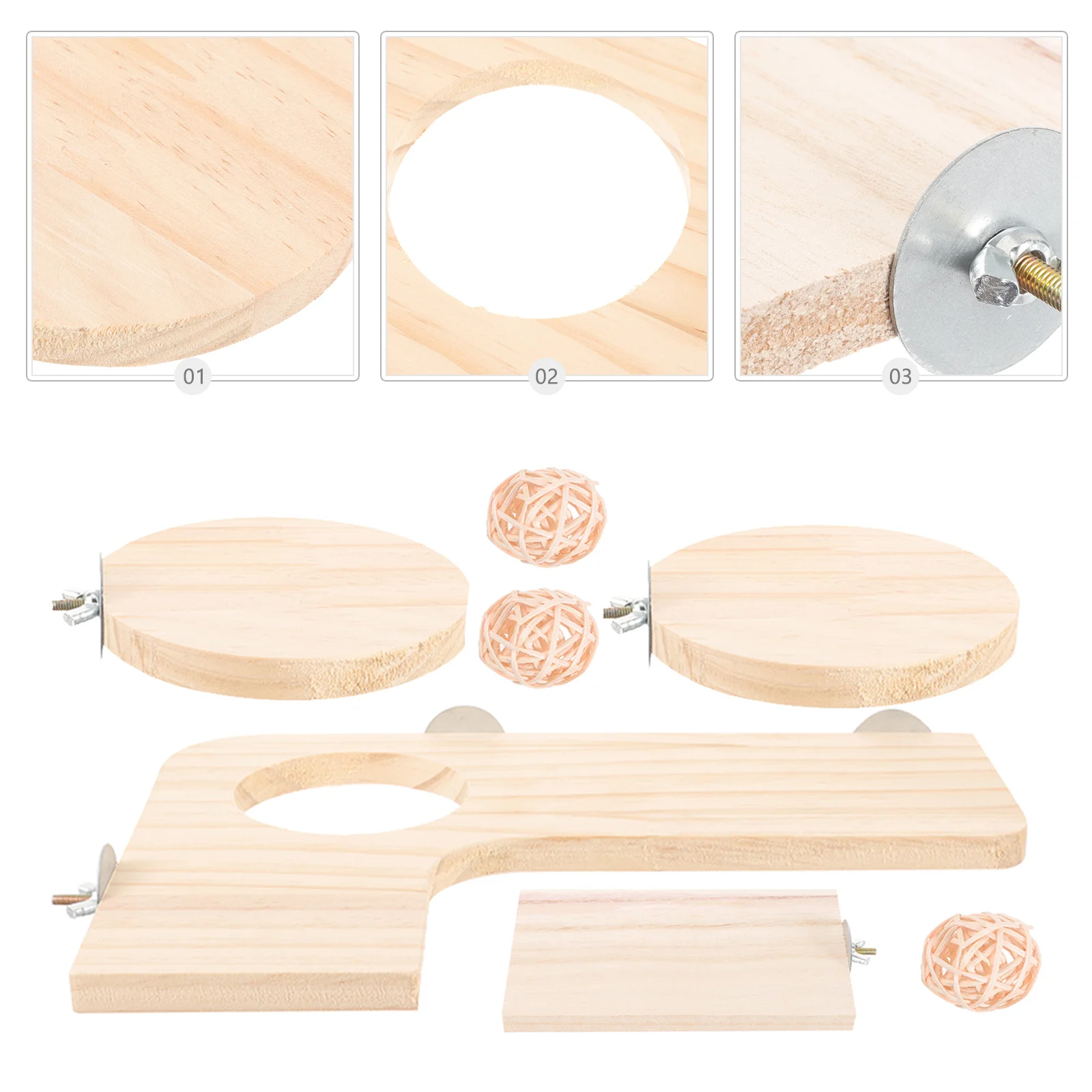 

1 set Wooden Jumping Platform For Small Pets, Climbing Board For Hamster Chinchilla Squirrel, Habitat Cage Corner Shelf, Pet